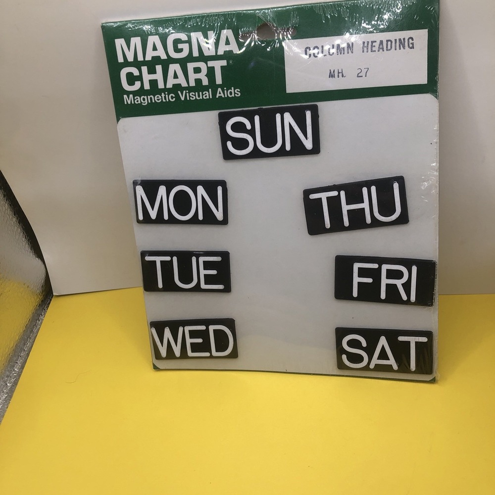 2 New Magna Chart Visual Magnetic Aids Column Heading Days #27, Numbers #37 - Picture 5 of 6